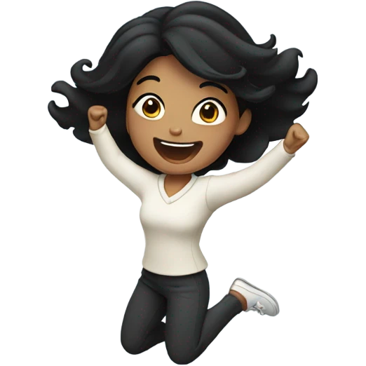 Jumping Woman black hear emoji