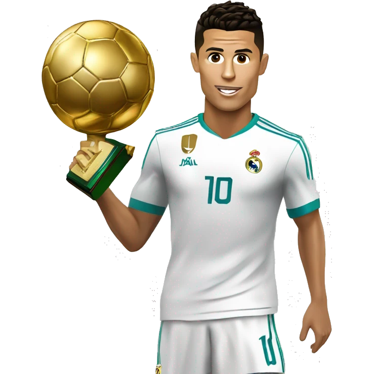 cristiano ronaldo with ballon d or emoji