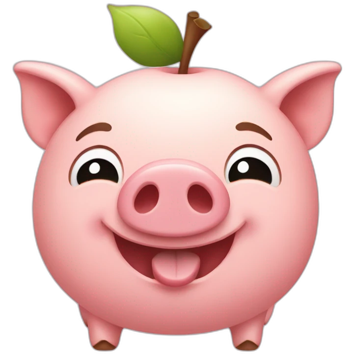Apple-style pig blushing smiling emoji