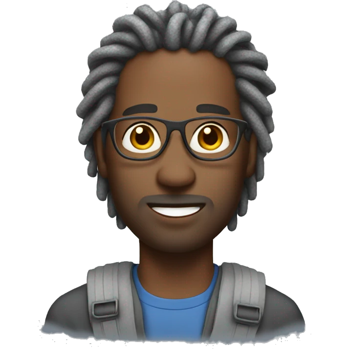 Super dad with grey locs emoji