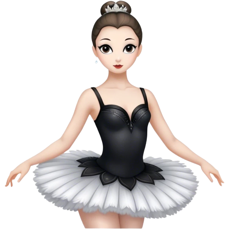 Ballerina in black swan costume  emoji