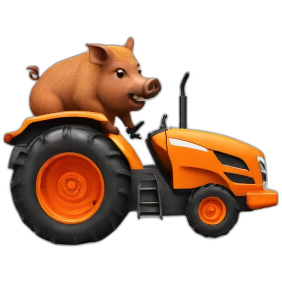 boar on the orange tractor emoji