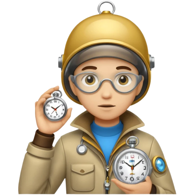 future Explorer with futuristic pocket watch emoji