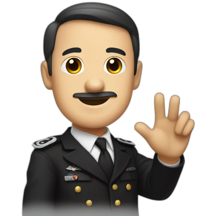 Adolf waving right hand emoji