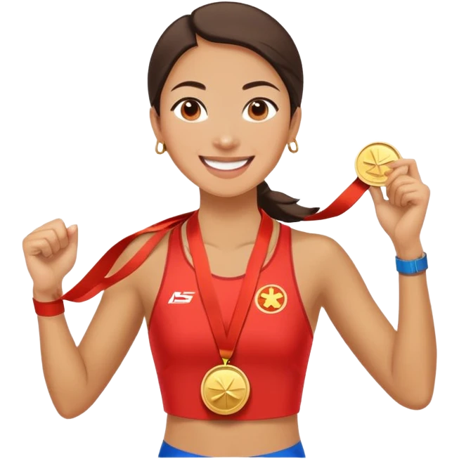 She was the first woman to win a medal in the metric race in Beijing  emoji