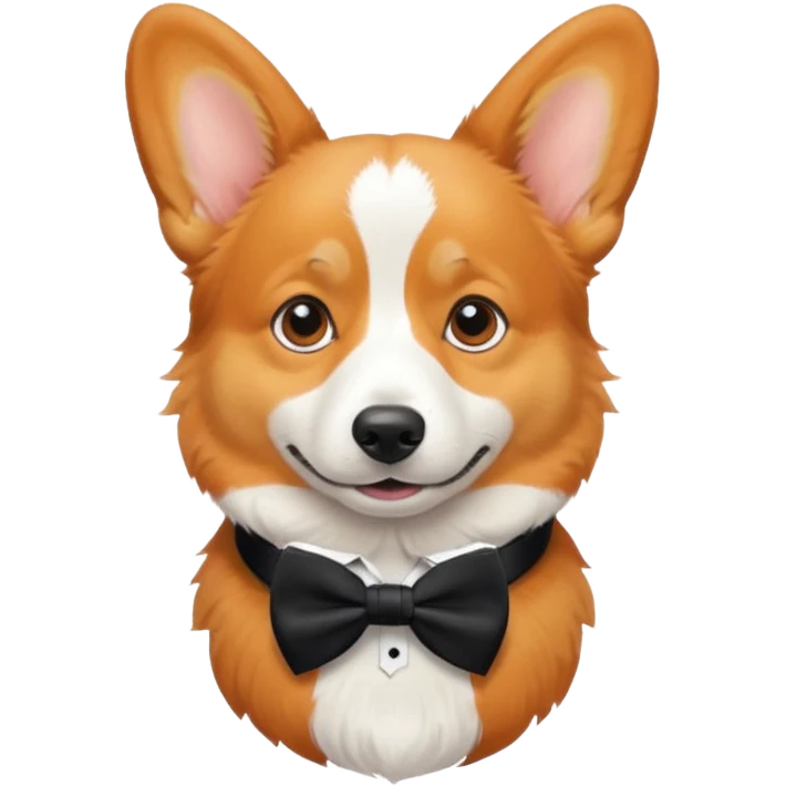 Corgi with black bow tie emoji