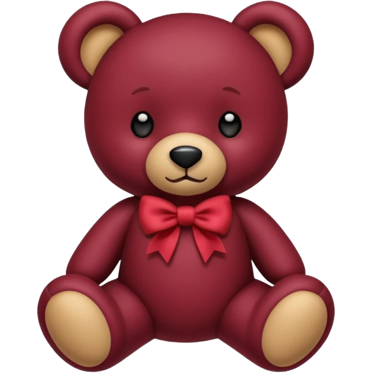 a burgundy teddy bear with a bow emoji