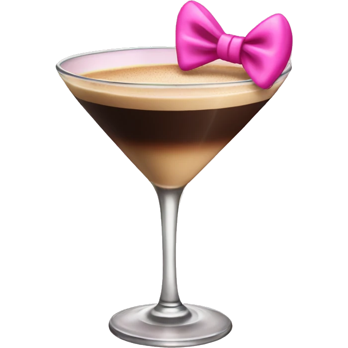 espresso martini with a pink bow  emoji