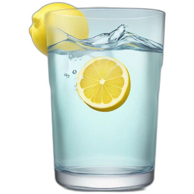 Coin on a lemon in glass of water emoji