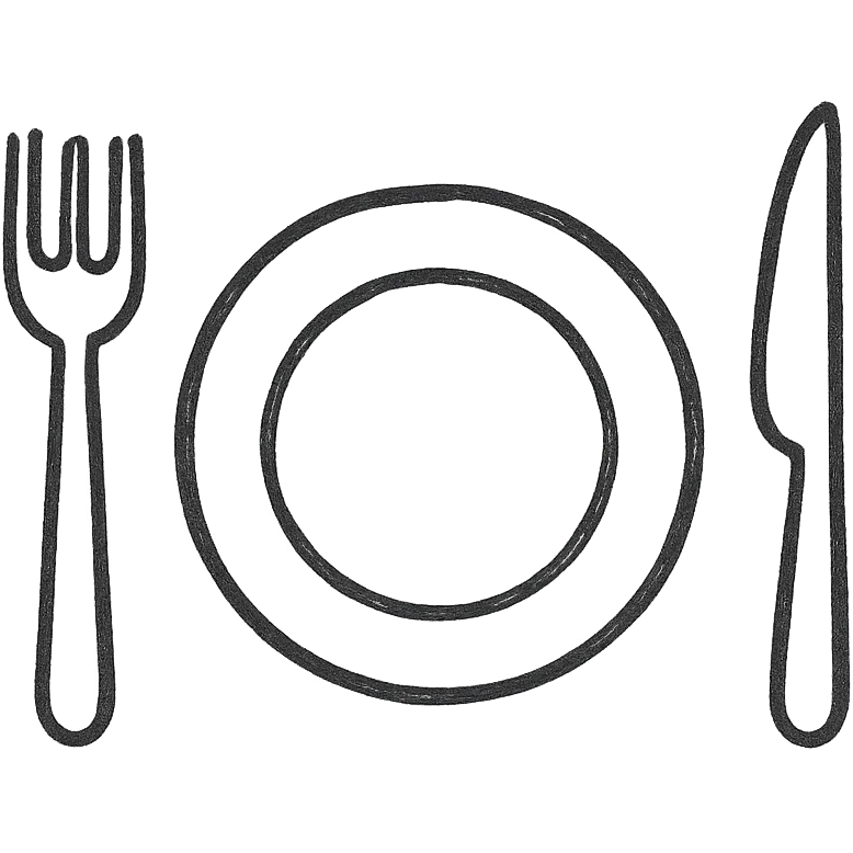 fork, plate and knife icon emoji
