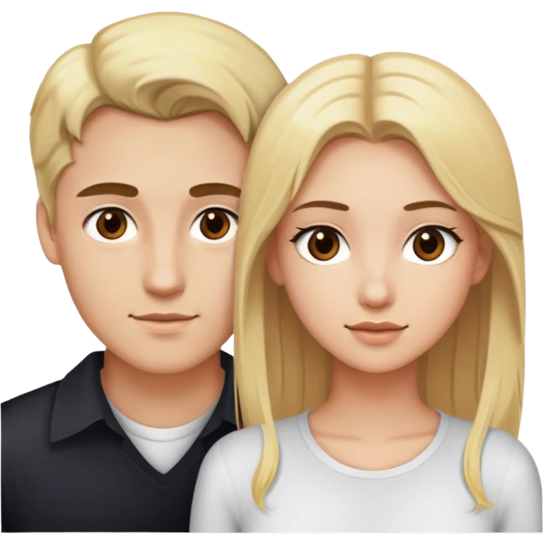 30 years old man blonde hair brown eyes with girl 20 years old girl blonde hair brown eyes emoji
