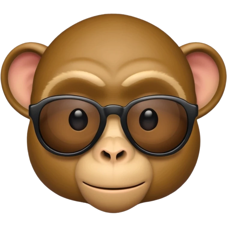 Make a suspicious emoji  that looks like a monkey in a mafia with mafia black glasses emoji