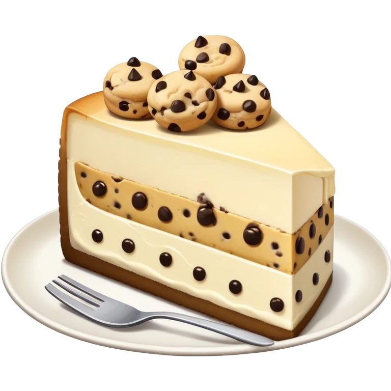 Cheesecake with cookie dough layered slice emoji