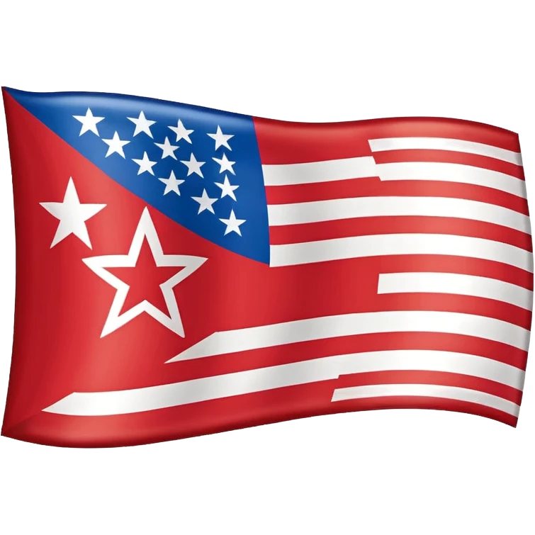 Let's talking about a emoji flag hack combination with Puerto Rico + North Korea emoji flag combination flag hack as a flag image by photo and flag with five red and white stripes, white star with north Korea flag style emoji