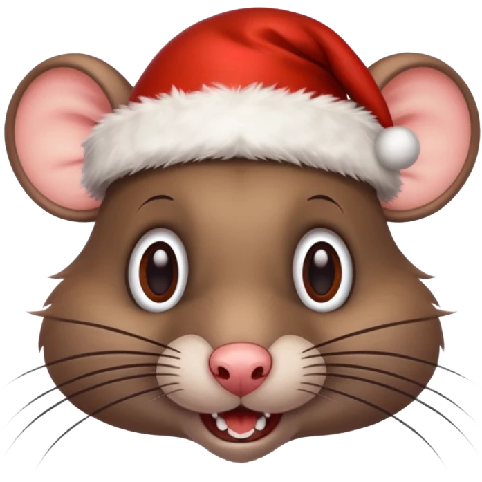 Crazy swamp  rat with Christmas hats emoji
