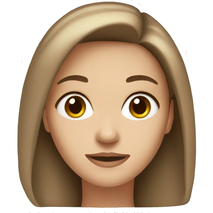 White woman brown hair and brown eyes emoji