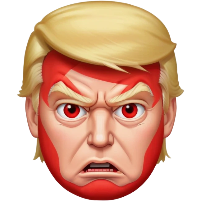 Donald Trump angry with red face emoji
