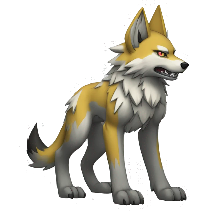  Cool Edgy War-Digimon-Fakemon-Wolf with edgy markings full body emoji