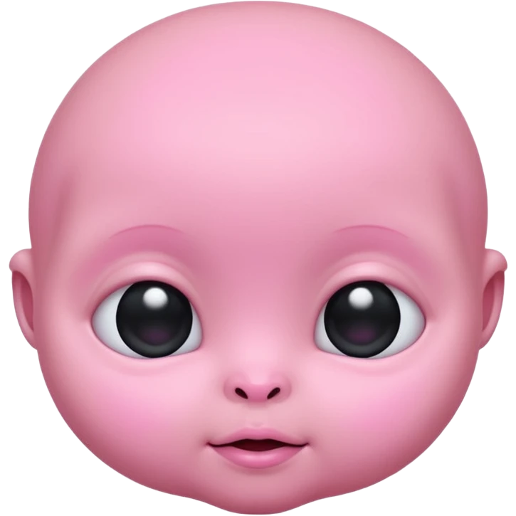 Cute, plump baby alien face (little cheek, no nose) emoji
