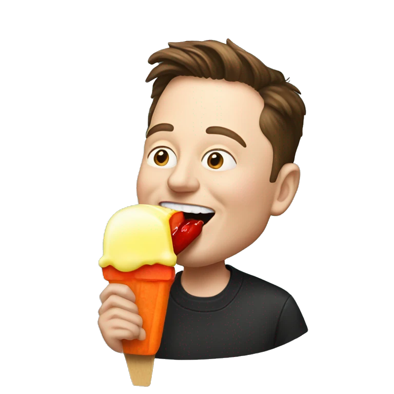 Elon musk eating popsicle  emoji