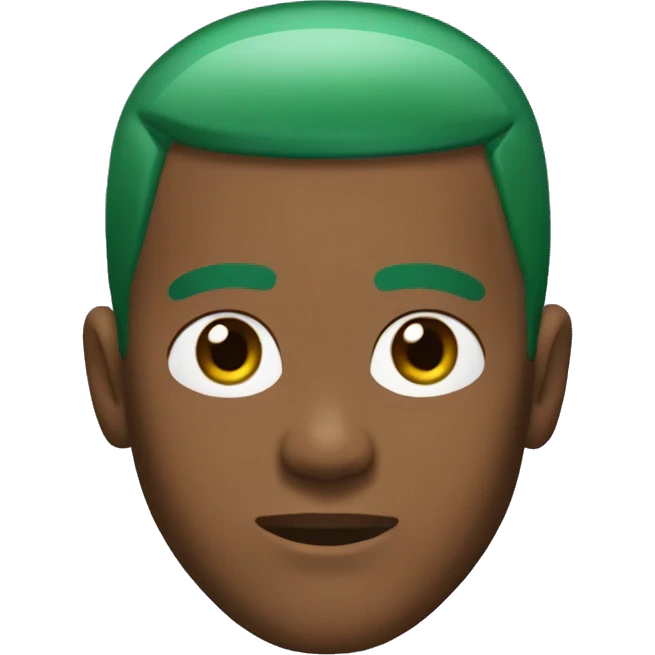 Frank Ocean with green hair and buzz cut emoji
