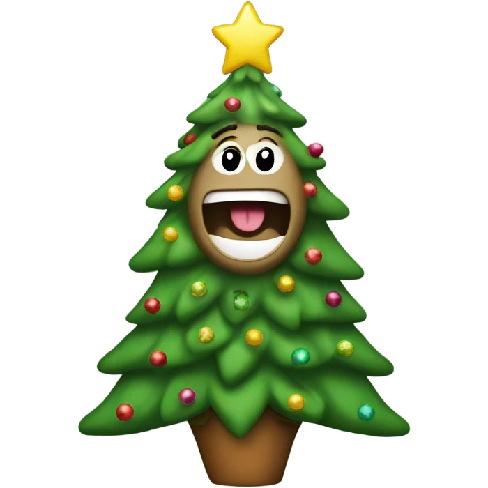 Singing Christmas tree emoji