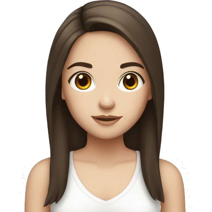 Pale Girl with brunette Hair and Brown eyes   emoji