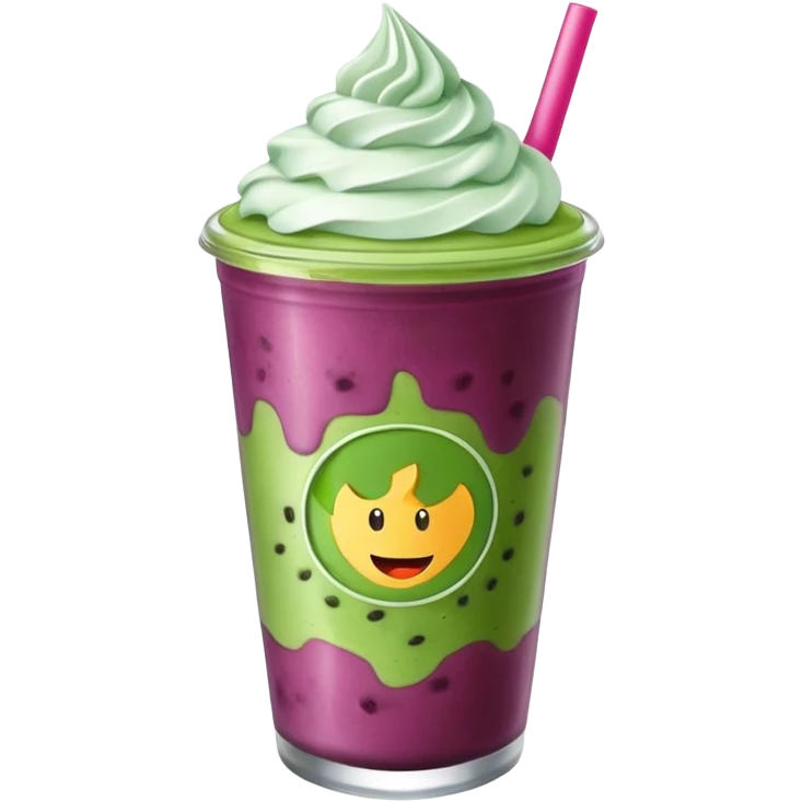 iced berry matcha latte emoji