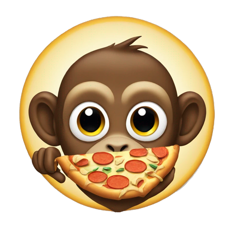 Monkey eating pizza emoji