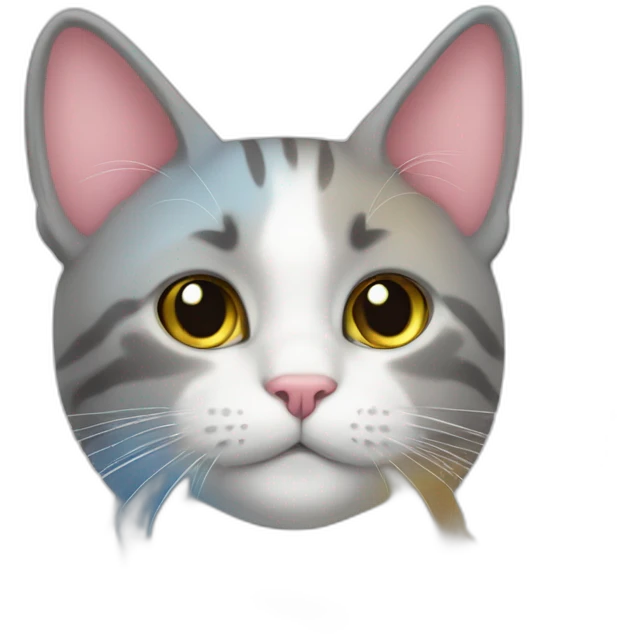 cat avec un arc en ciel emoji