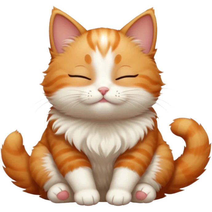 ginger and white small cat in funny positions upside down with eyes closed emoji