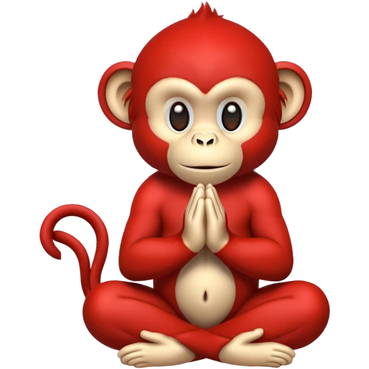 Red monkey praying emoji