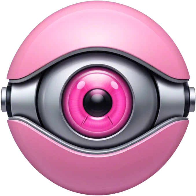 all pink robotic eye emoji
