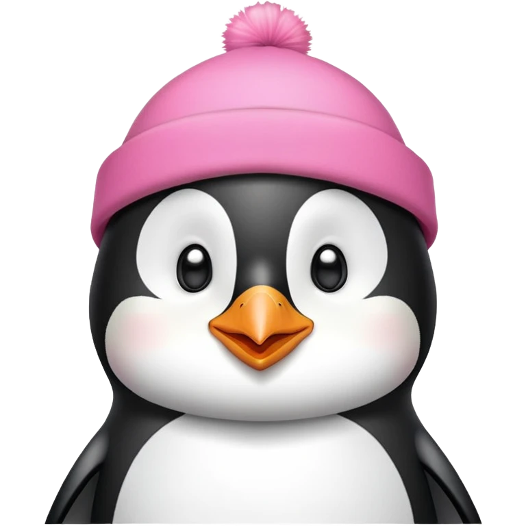chim cánh cụt, đội mũ hồng xinh emoji