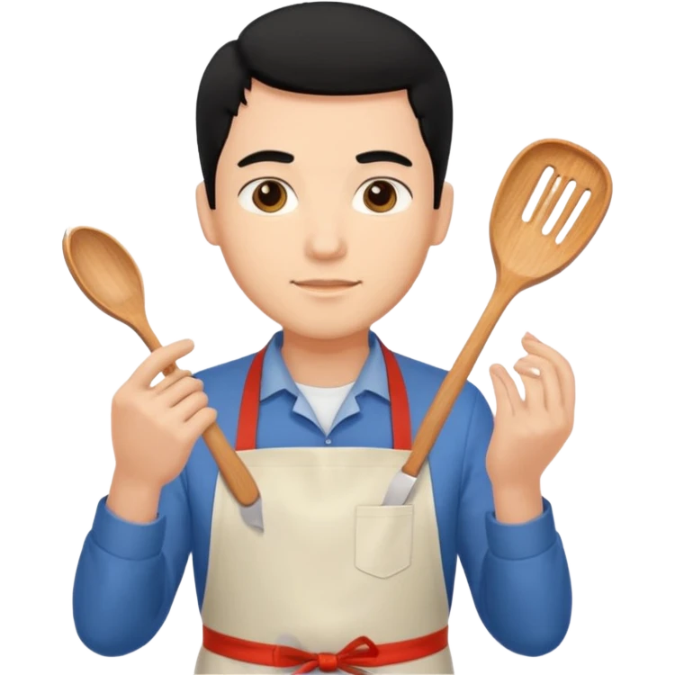 man black hair light skin tone cooking emoji