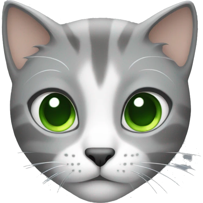 Cat with green eyes and light gray hair  emoji