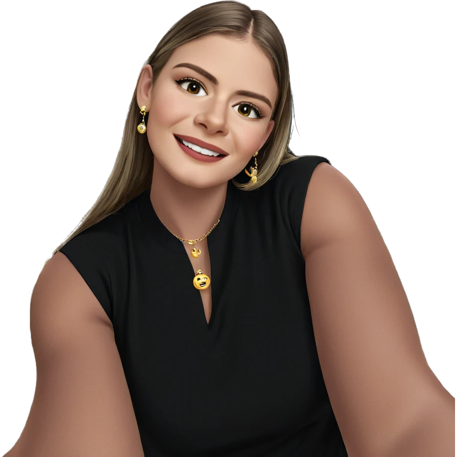 smiling girl with jewelry emoji
