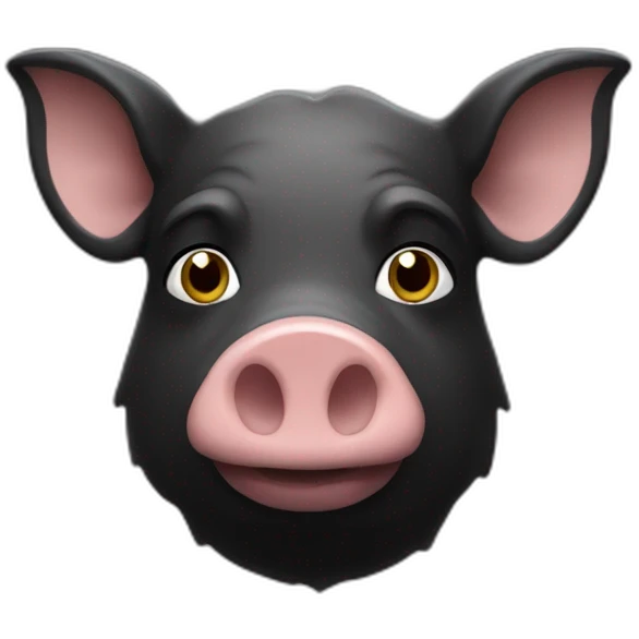 Noir sur cochon emoji