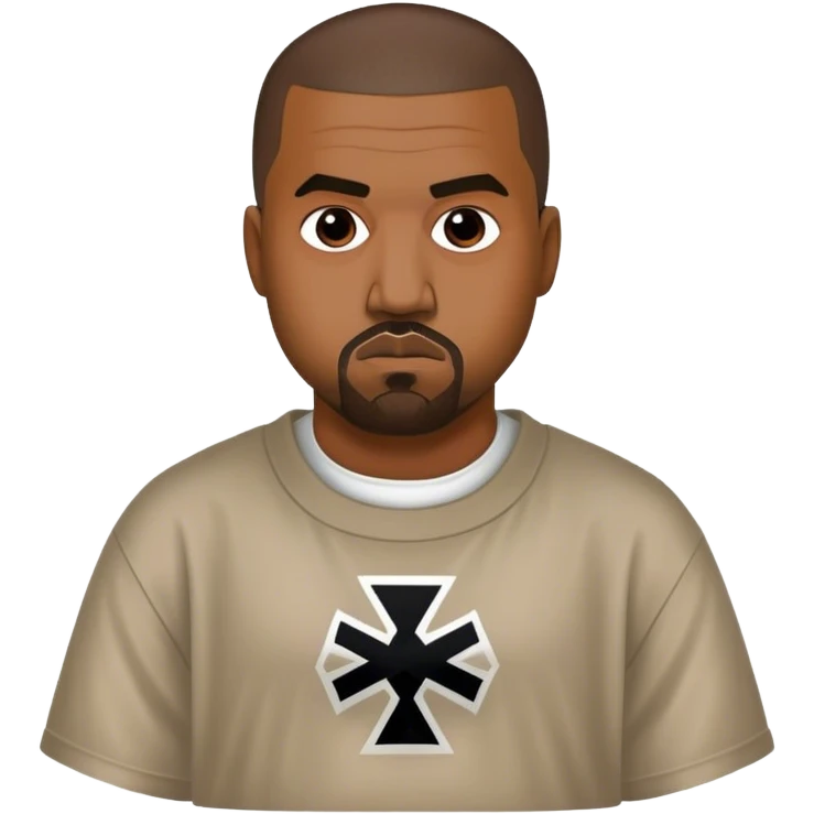 Kanye west with his swastika shirt￼ emoji