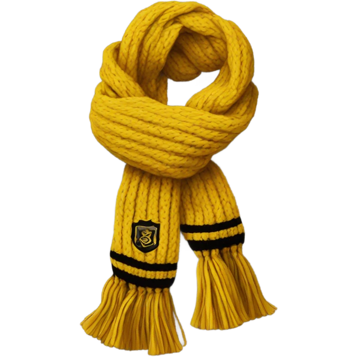 yellow knitted Hufflepuff scarf emoji