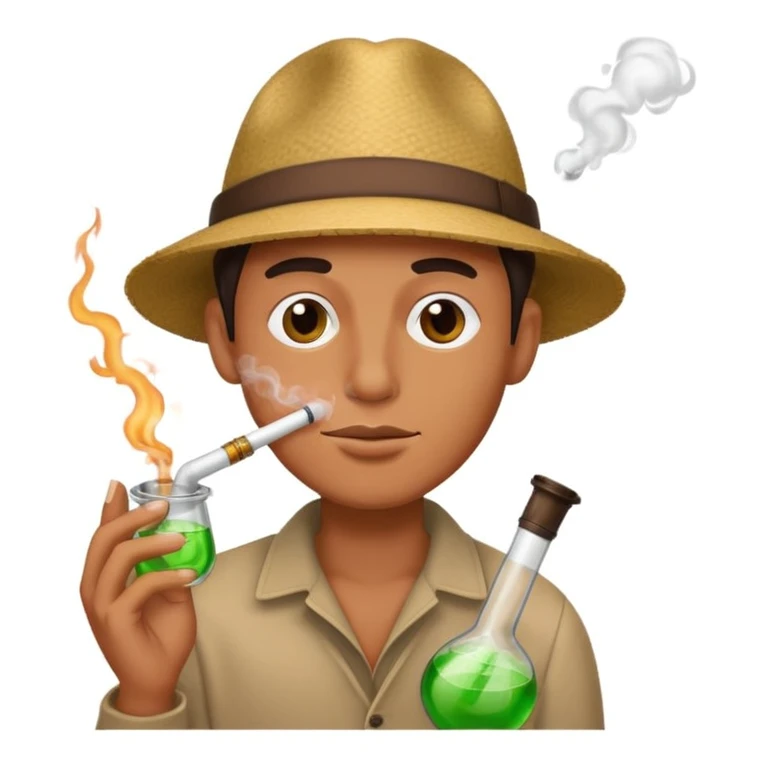 Smoking a bong emoji