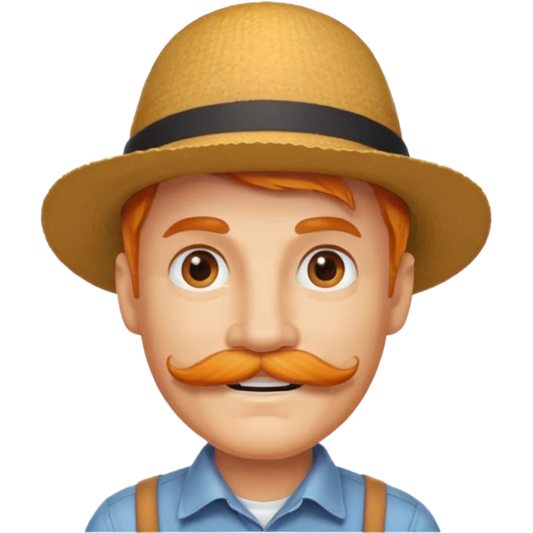 orange-haired mustache man with hat emoji