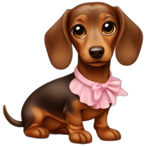 Cute Lady brown Dachshund with dress emoji