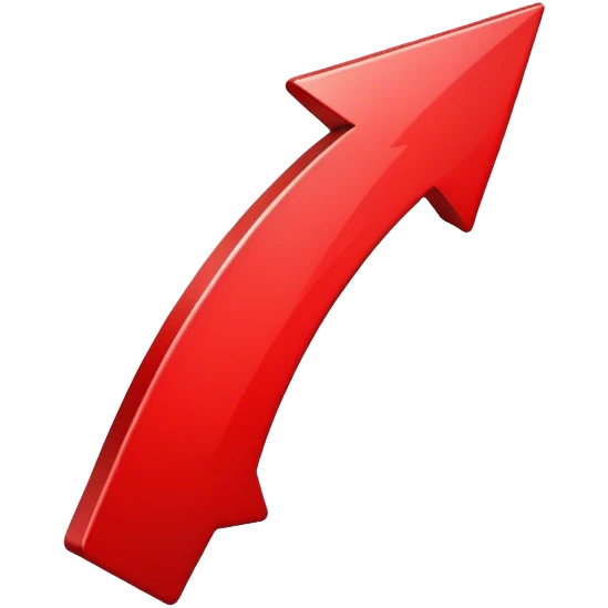 create me a pointing emoji arrow slightly curved red emoji
