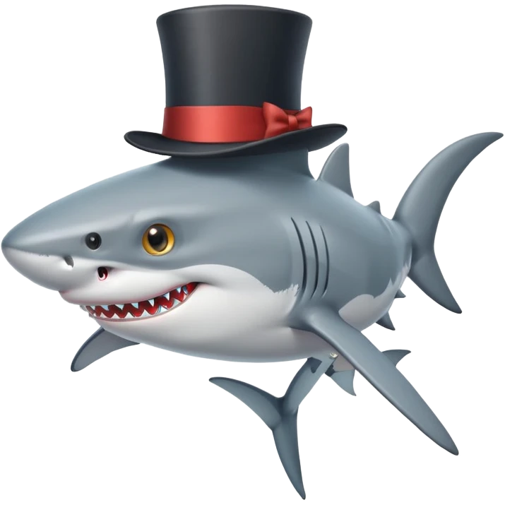 shark wearing a top hat emoji