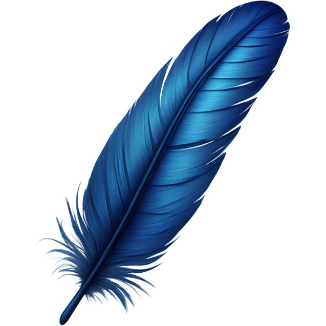 Realistic navi blue feather emoji