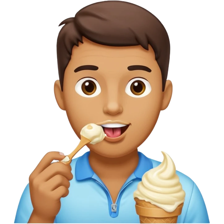 Uomo che lecca il gelato emoji