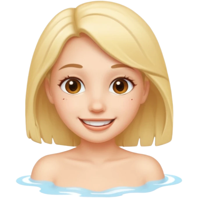 Cute girl naked boobs cum face emoji