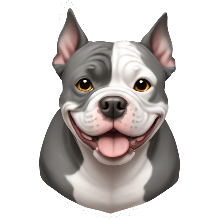 Gray and white American bully ￼ emoji