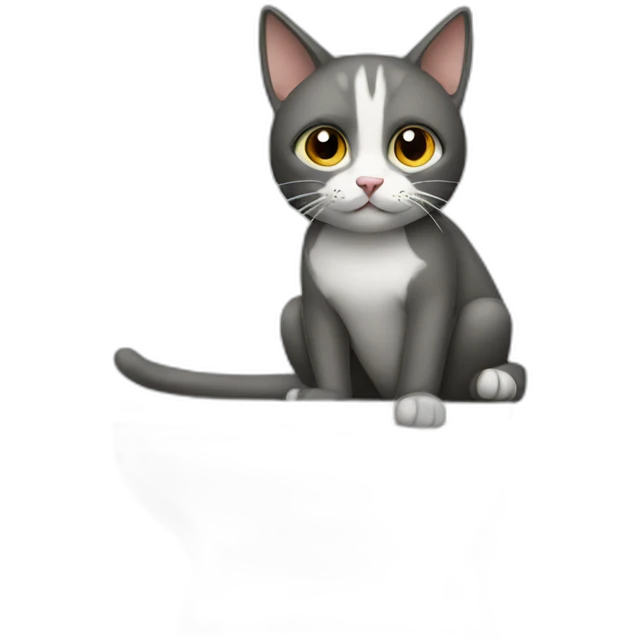cat sitting on the toilet emoji